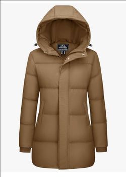 Women's Winter Down Puffer Coats with Hood Long Water-Resistant Padded Warm Jackets Fashion
