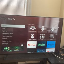 55’ 4K Roku Smart TV with LEDs attached to back