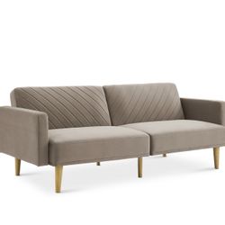 1876e-c-mb  Chloe Futon Sofa Bed, Mocha Brown Premium Velvet