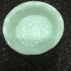 Milk Glass/ Jadeite.  Footed Bowl