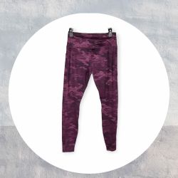 Avia Purples Camo & Black Striped Active Wear Exercise Leggings