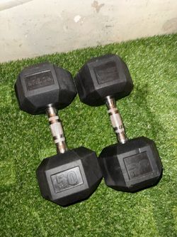 Rogue 50 lb dumbbells