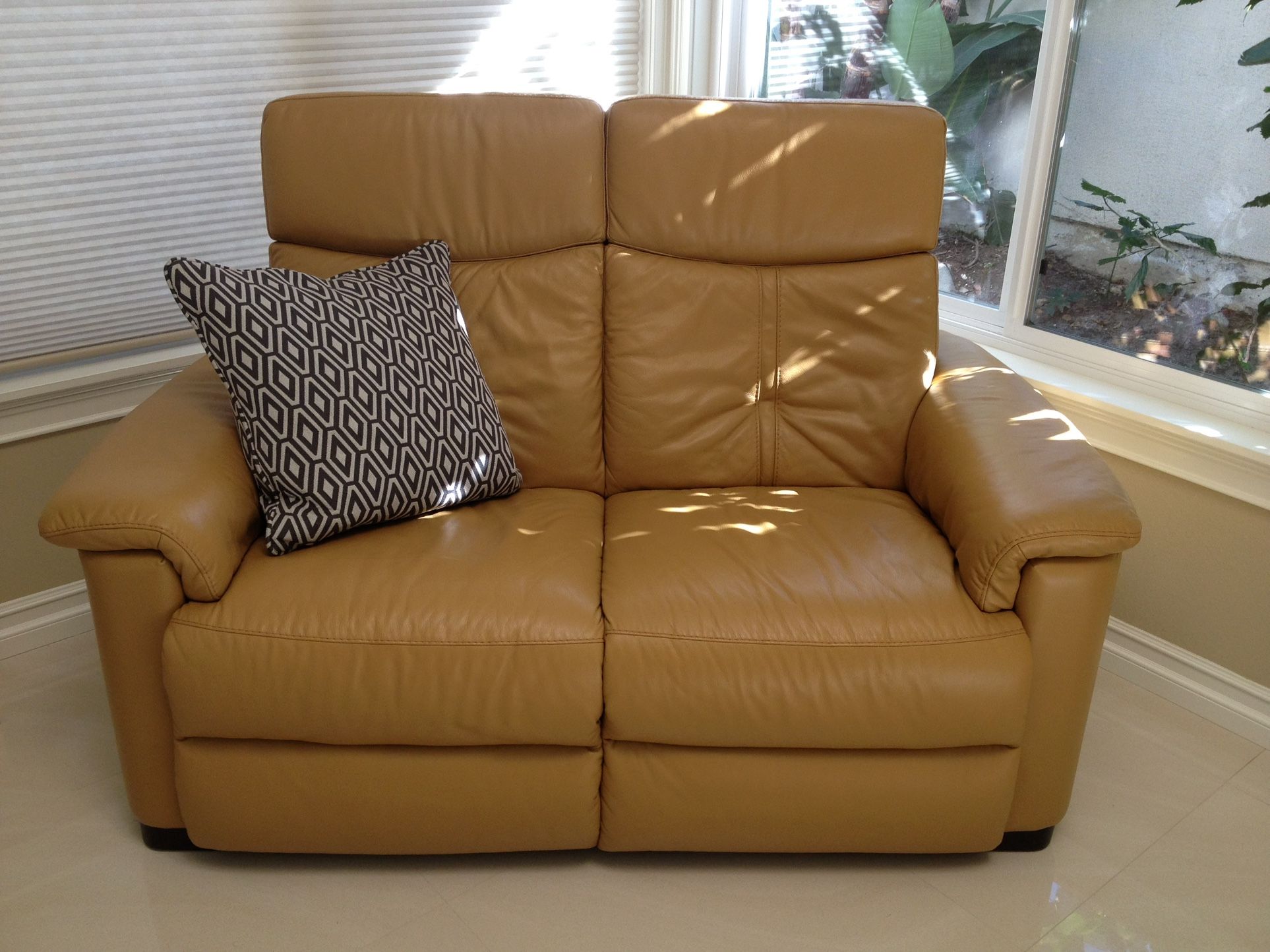 Living Spaces Genuine Leather Loveseat