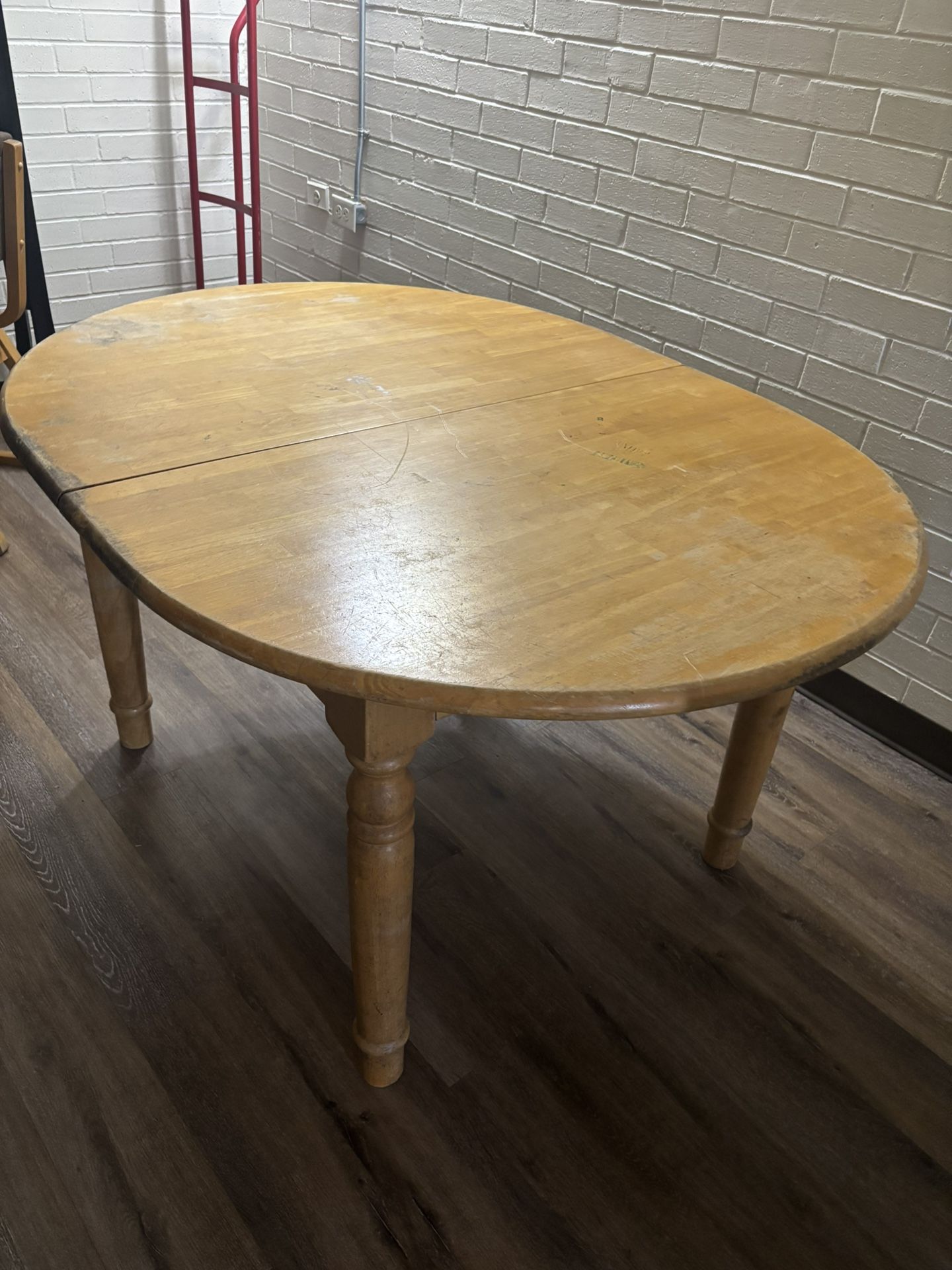 TABLE / SOLID WOOD (needs Paint or Can Put Table Cloth ) Very Sturdy & Heavy