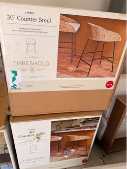 Brand New Threshold 2 Set 30inch Height Woven Bar Stools