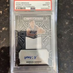 2023 OBSIDIAN MARCUS SASSER JERSEY AUTOGRAPH PSA 10 (POP 1)