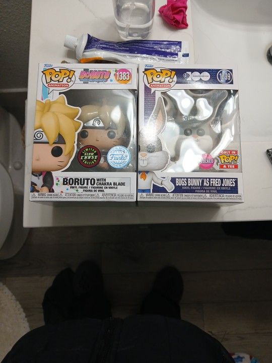 Funko Pops Bugs/Fred and Boruto
