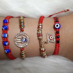 Set of 4 Evil Eye Bracelets 