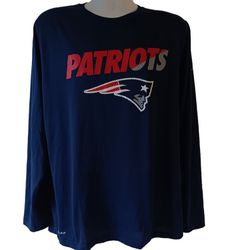 Nike Dri-Fit New England Patriots men's navy blue long-sleeve t-shirt XL
