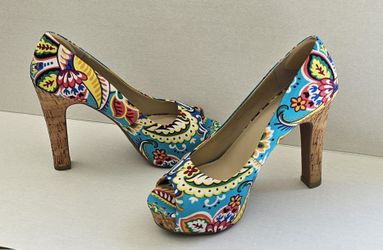 Nine West Jordyo Turquoise Multi-colored Heels Shoe