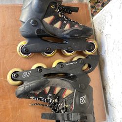 K2 Aggressive Inline Skates - Black with Red & Tan Accents 