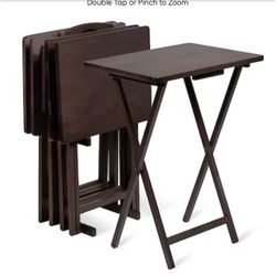 Folding TV Tray Table Set with Stand