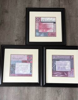 Set of 3 Framed Inspirational Wall Art Prints