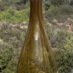  LSA International Amber Glass Teardrop Vase Handcrafted in Poland 11.5"