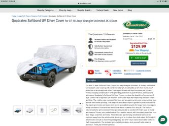 Jeep Wrangler JK Full cab cover