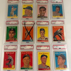 1958 Topps Baseball Vintage — 11 Card PSA Graded Lot 