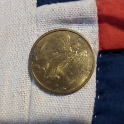 🫪🇺🇸 "Double-sided"(Guardian Angel) 😇 Brass. Wt:5.24($50.oo)
