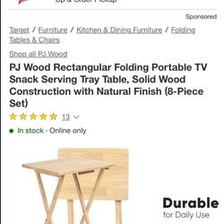 Two portable folding table