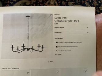 Lucca Iron Chandelier  48”