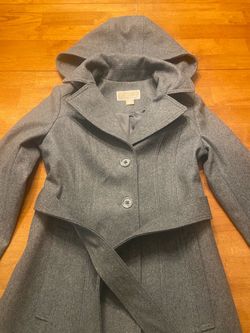 Michael Kors Hooded Wool Blend Belted Coat! Selling for 80 or best offer. Gifted never wore!