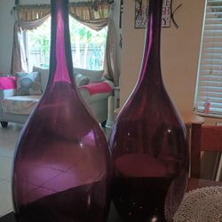 2 Beautiful Purple Vases 