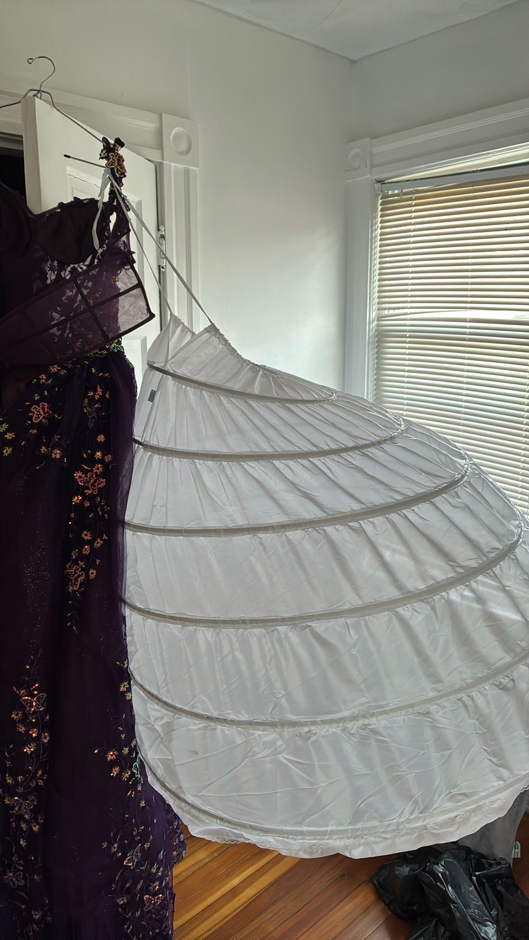 Purple dress and gold with butterflies