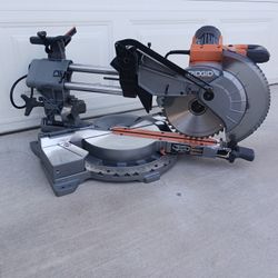 Ridgid 12-in Double Bevel Sliding Miter Saw. Like New