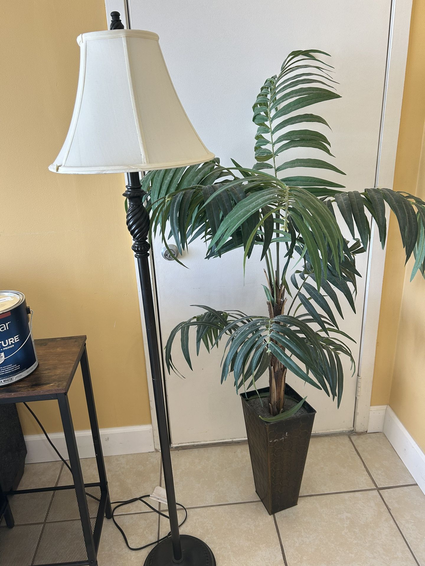 Y’all Lamp With Fake Plant 