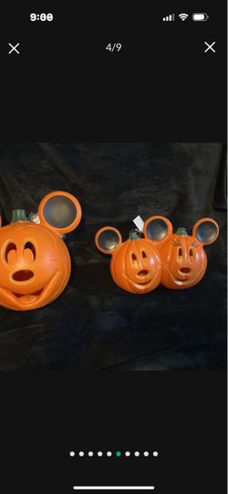 Disney Vintage Mickey Mouse Halloween 🎃 Blow Mold Jack O Lantern -$40  EACH cash