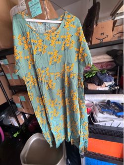 3 XL women’s green floral Moomoo style house dress