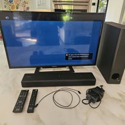 Sony 32" TV & HT-MT300 Compact Wireless Soundbar/Subwoofer Bundle