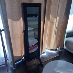 Free Standing Jewelry Box Full Space With Mirror