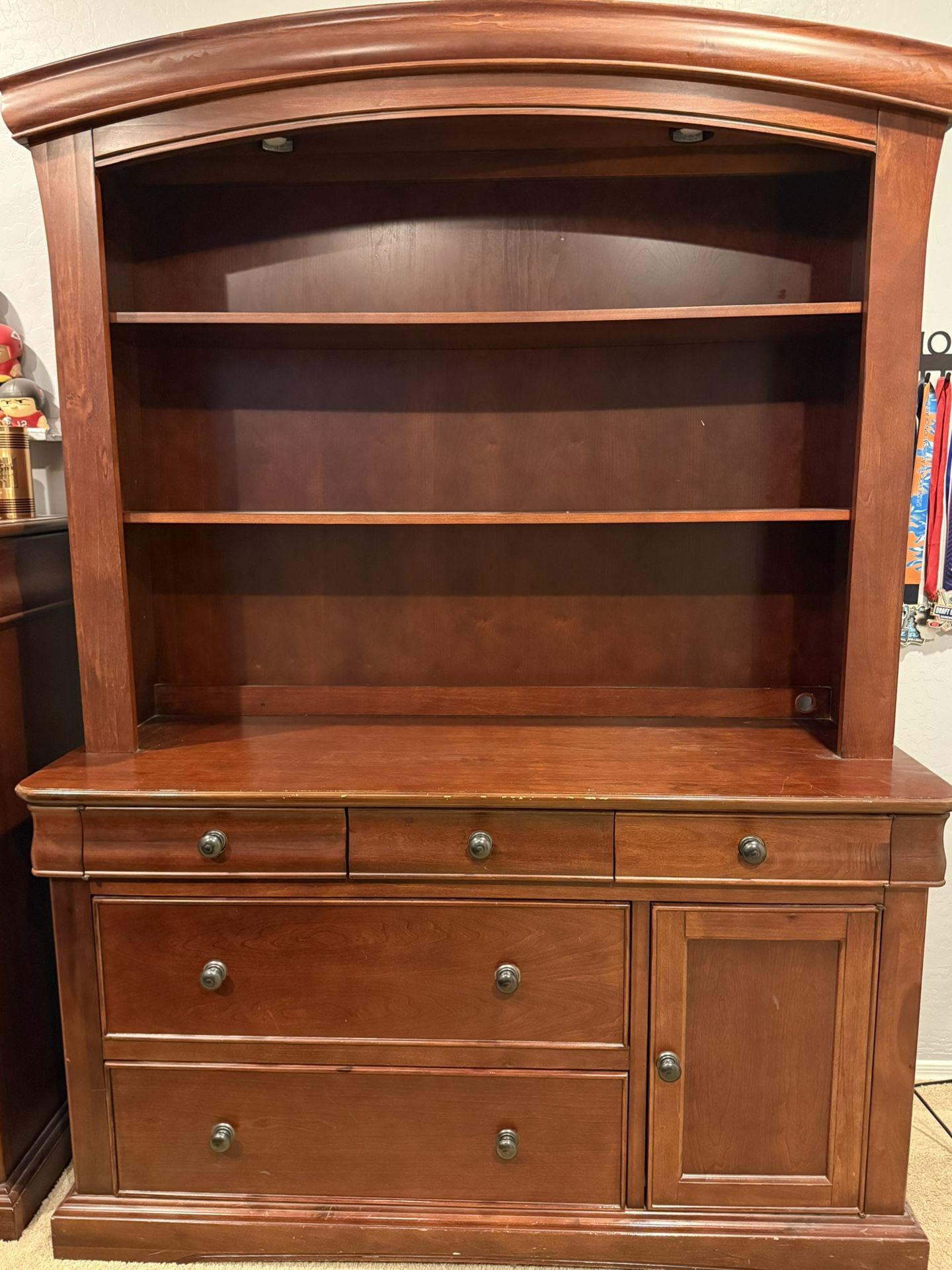 Wood Dresser and Hutch