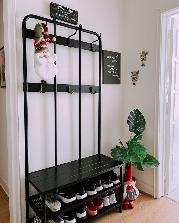 Coat Rack With Shoe Storage And Bench 