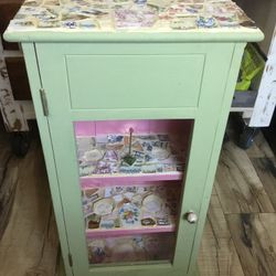 Beautiful One Of A Kind Antique Cabinet With Upcycled Tile