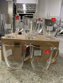 Set de 6 tasas de vidrio resistentes al calor de 12oz