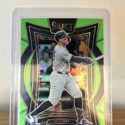 /49 Aaron Judge 2025 Panini Select NEON GREEN Prizm Card #26