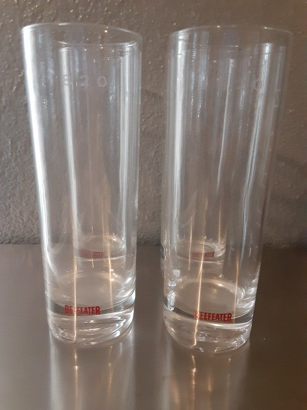 Set Of 4 Beefeater Bar Glasses 