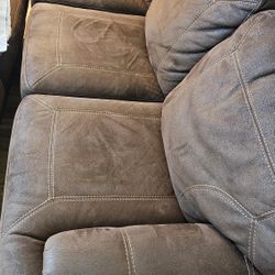 Suede Sofa and Love Seat 