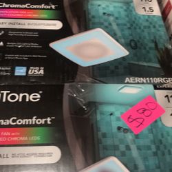 Broan-NuTone ChromaComfort 110 CFM Ceiling Bathroom Exhaust Fan w/ Customizable Multi-Color LEDs and Smart Phone App