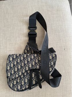 Saddle Bag Beige and Black Dior Oblique Jacquard