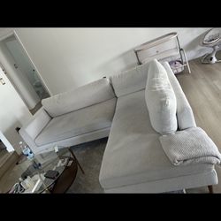 World Market Sectional Sofa in Ivory fabric 