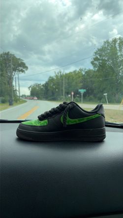 black and slime green air force 1s