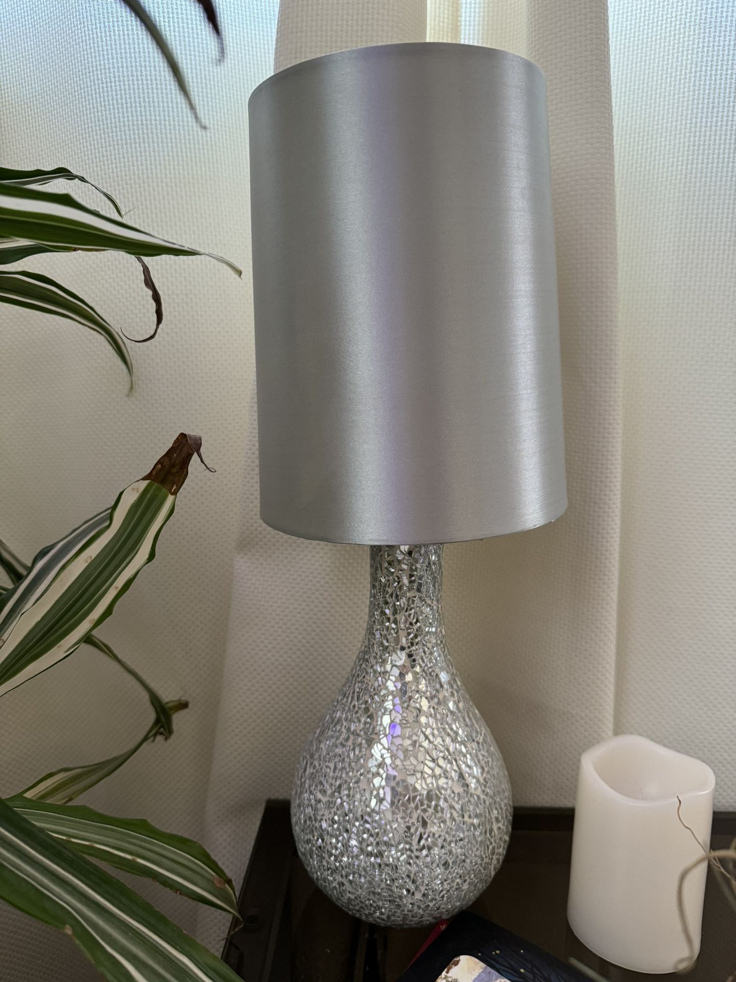 Mirrored Table Lamps With Silver Shade
