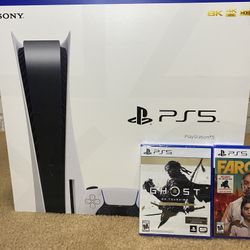 PlayStation 5 White 825gb -Far Cry 6 & Ghost Of Tsushima