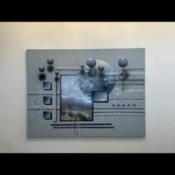 Original Abstract Illusionism Acrylic Painting On Canvas By Josef Kugler