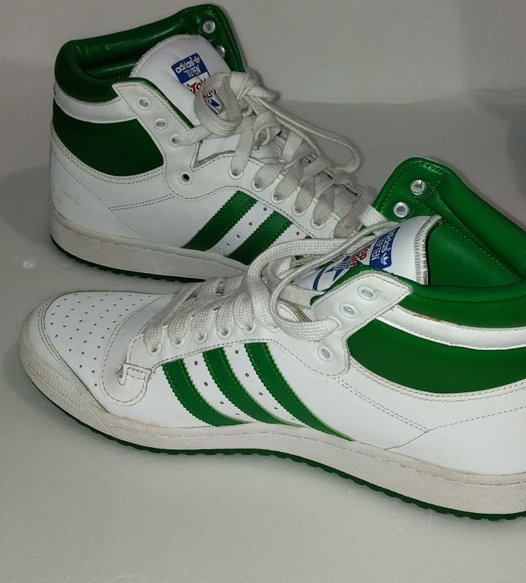 Adidas Top Ten White And Green Shoes ( Size 12)