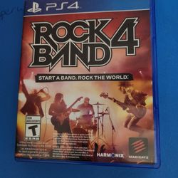 PS4 Rockband 4 Game With Drum Set, 2 Guitars And Mic