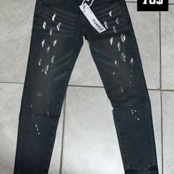 BLACK/WHITE PURPLE JEANS