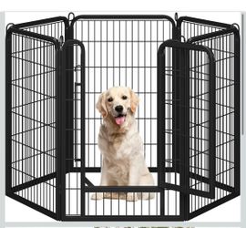 Dog Playpen Outdoor, 40 inch 6 Panels Dog Pen Indoor Heavy Duty Puppy Exercise Pen Metal Pet Fence for RV Camping/Yard/Garden